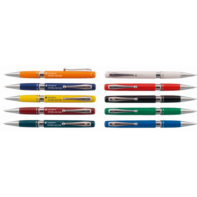 Promotional Tethys Extra Silver Plastic Ballpen