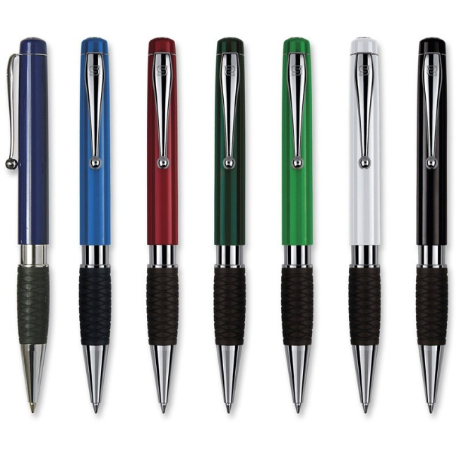 Promotional Tethys Grip Silver Plastic Ballpen