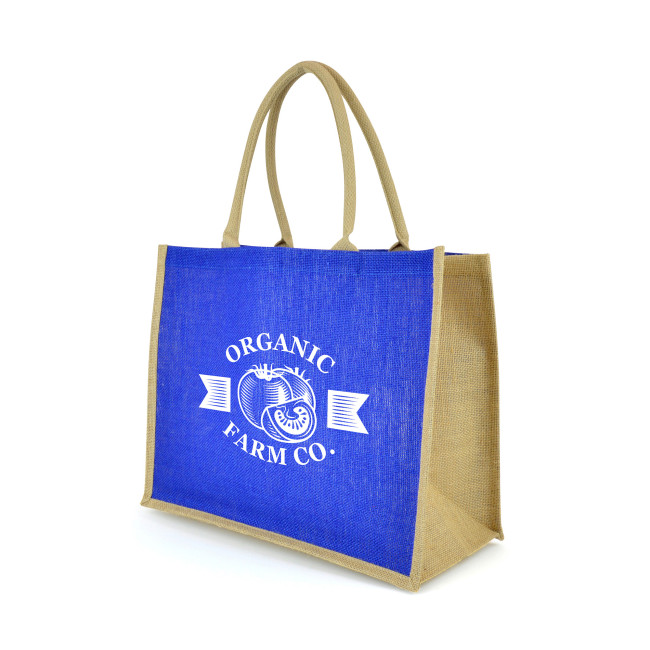 Promotional Large Coloured Halton Jute Shopper - Image 2