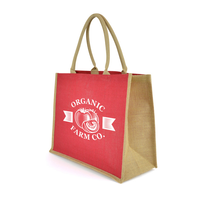 Promotional Large Coloured Halton Jute Shopper - Image 1