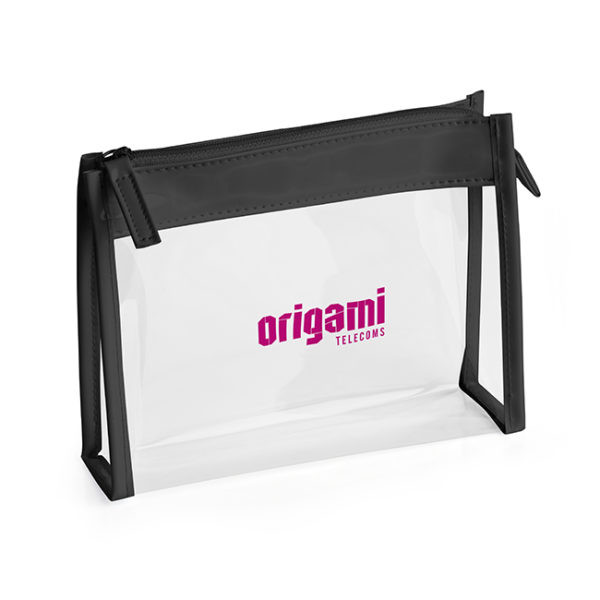 Promotional Clear PVC Bag with Black Trim and Zipper