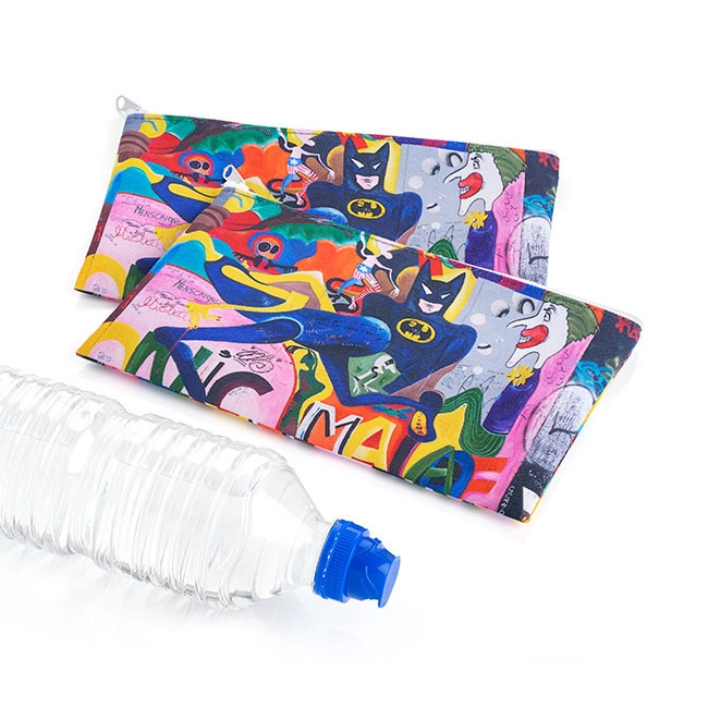 Promotional Cosmetic and Toiletry Pencil Case Style Purse from Recycled Bottles