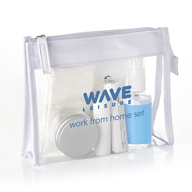 Promotional Work From Home Set in a Clear PVC White Trim Bag