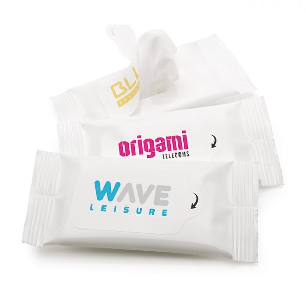 Promotional 5 Screen Wipes in a Pocket Size Resealable Pack