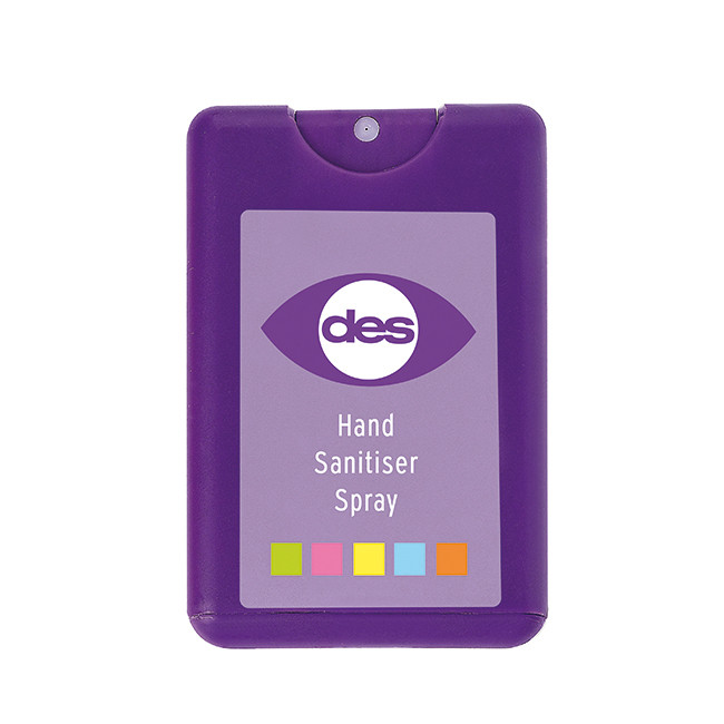 Promotional Purple Credit Card Hand Sanitiser Spray 20ml