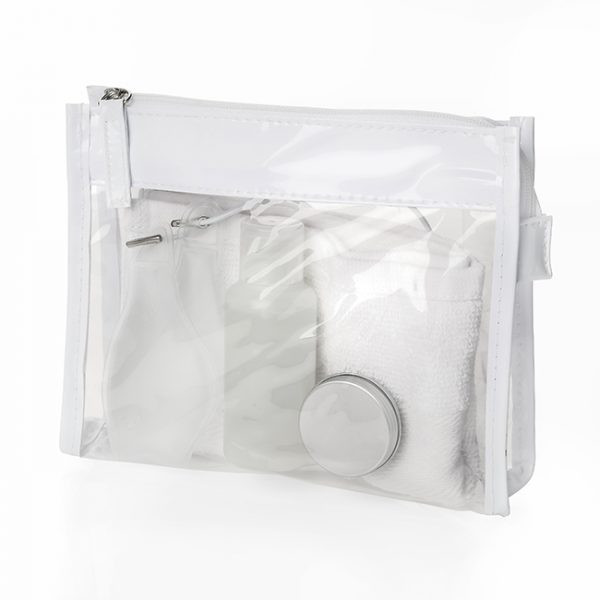 Promotional Spa Set in a Clear PVC White Trim Bag