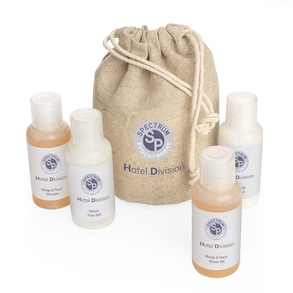 Promotional Weekend Travel Toiletry Set in a Hemp Bag