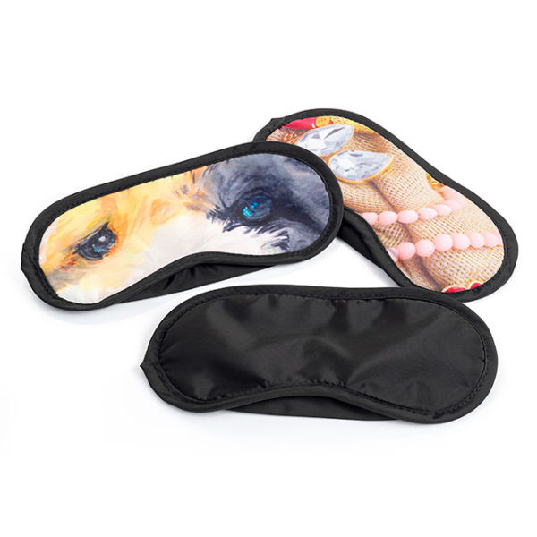 Promotional Full Colour Printed Polyester Black Sleep Eye Mask