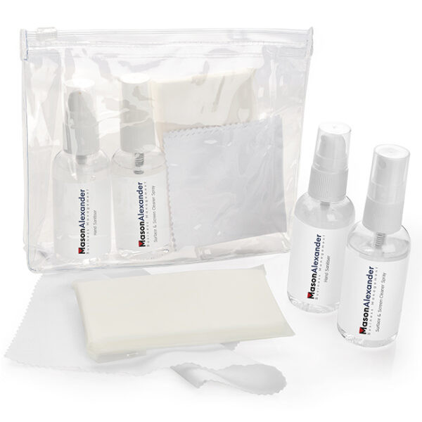 Promotional Personal Work Cleaning Kit in a Clear PVC Bag