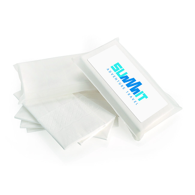 Promotional 5 White 3-Ply Tissues in a Biodegradable Pack