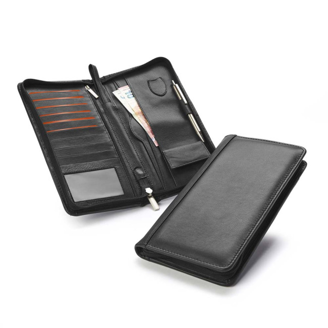 Promotional SandRingham Nappa Leather Deluxe Zipped Travel Wallet