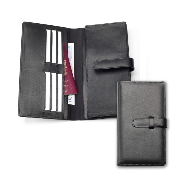 Promotional SandRingham Nappa Leather Deluxe Travel Wallet With Strap