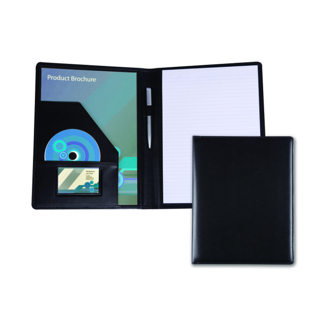 Promotional Black Belluno PU A4 Conference Folder