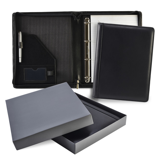 Promotional Ascot Leather Zipped Ring Binder