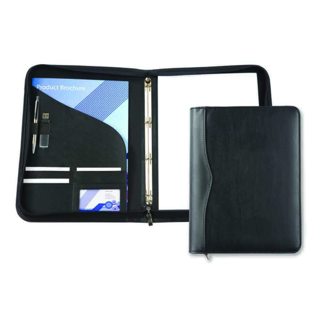 Promotional Black Houghton A4 Zipped Ring Binder