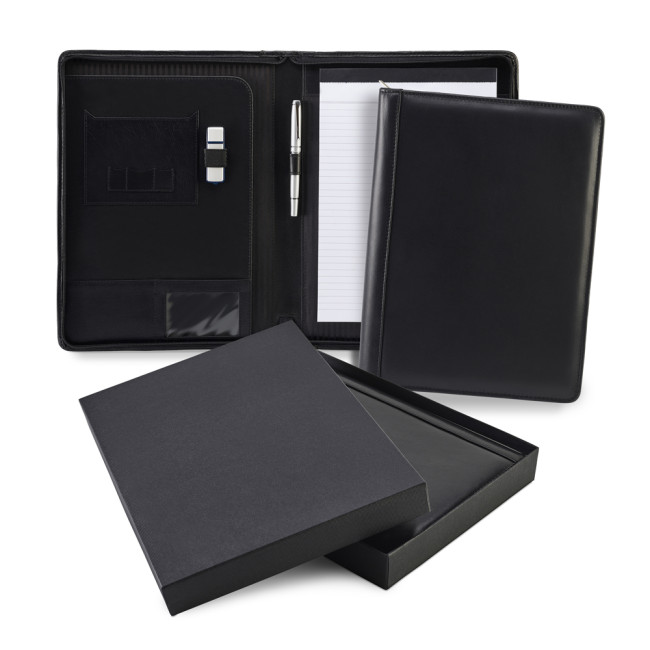 Promotional SandRingham Nappa Leather Zipped A4 Conference Pad Holder