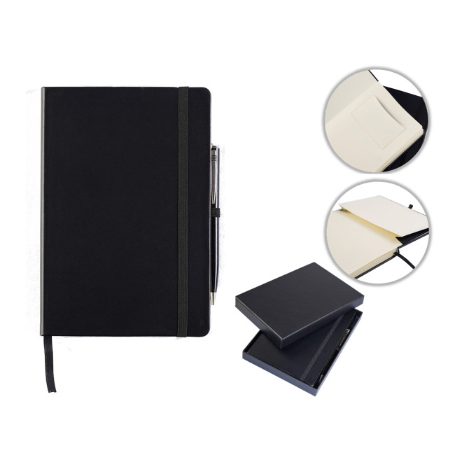 Promotional Houghton A5 Casebound Notebook With Pen & Box