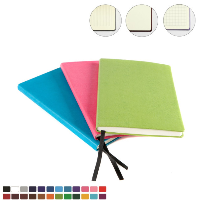 Promotional Belluno Vegan PU Leather A5 Casebound Notebook - Image 2