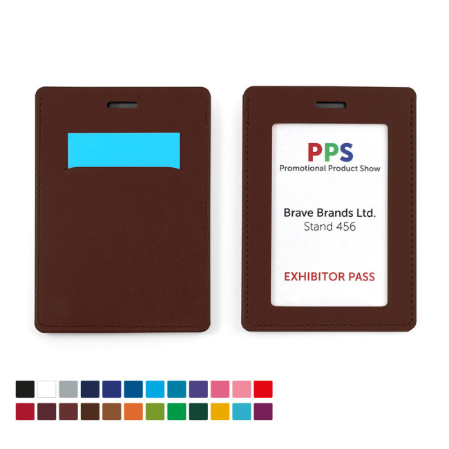 Promotional Belluno Vegan PU Portrait ID Card Holder