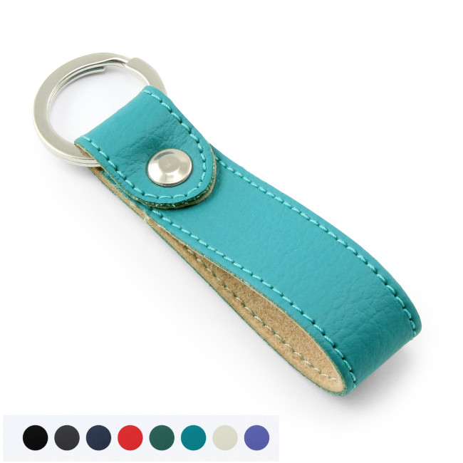 Promotional Recycled ELeather Rectangular Key Fob - Image 2