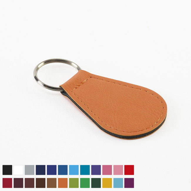 Promotional Economy Tear Drop Key Fob In Belluno Vegan PU - Image 2