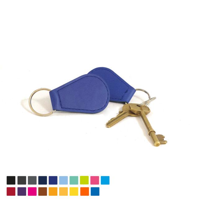 Promotional Economy Tear Drop Key Fob In Soft Touch Vegan Torino PU - Image 2