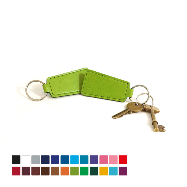 Promotional Economy Trapeze Key Fob In Belluno Vegan PU - Image 2