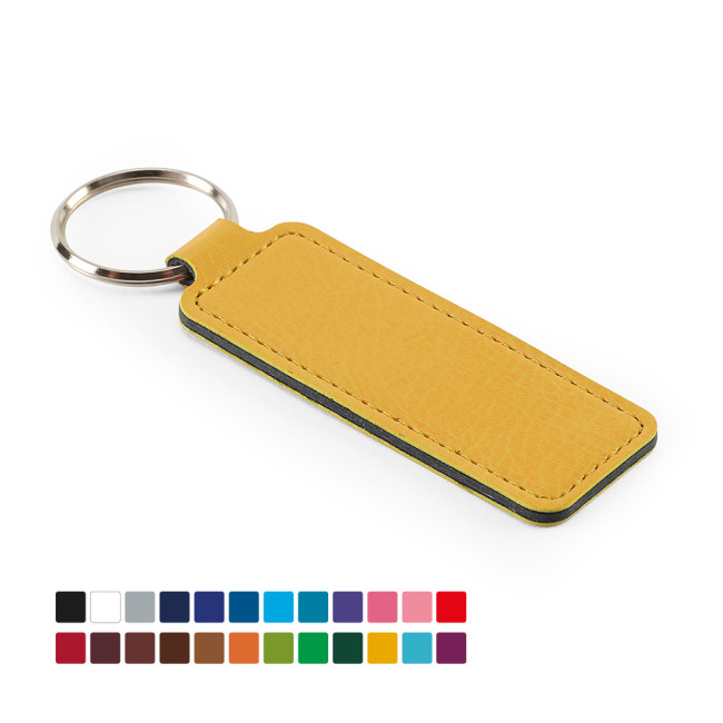 Promotional Economy Rectangular Key Fob In Belluno Vegan PU - Image 2