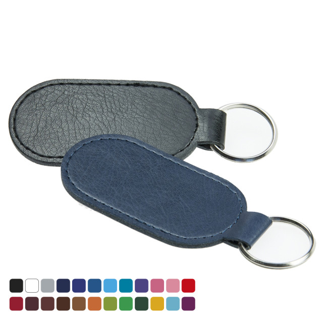 Promotional Economy Oval Key Fob In Belluno Vegan PU - Image 2