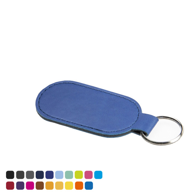 Promotional Economy Oval Key Fob In Soft Touch Vegan Torino PU - Image 2