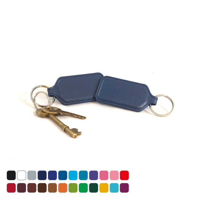 Promotional Rectangular Key Fob In Belluno Vegan PU - Image 2