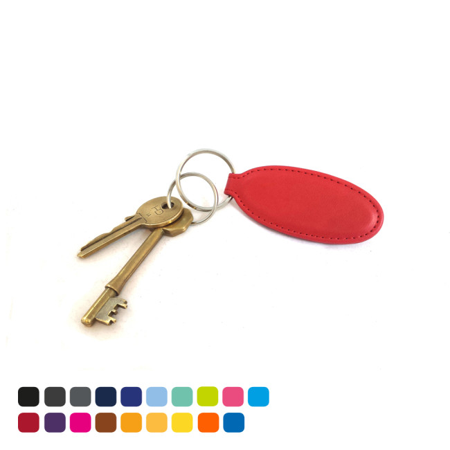 Promotional Oval Key Fob In Soft Touch Vegan Torino PU - Image 2