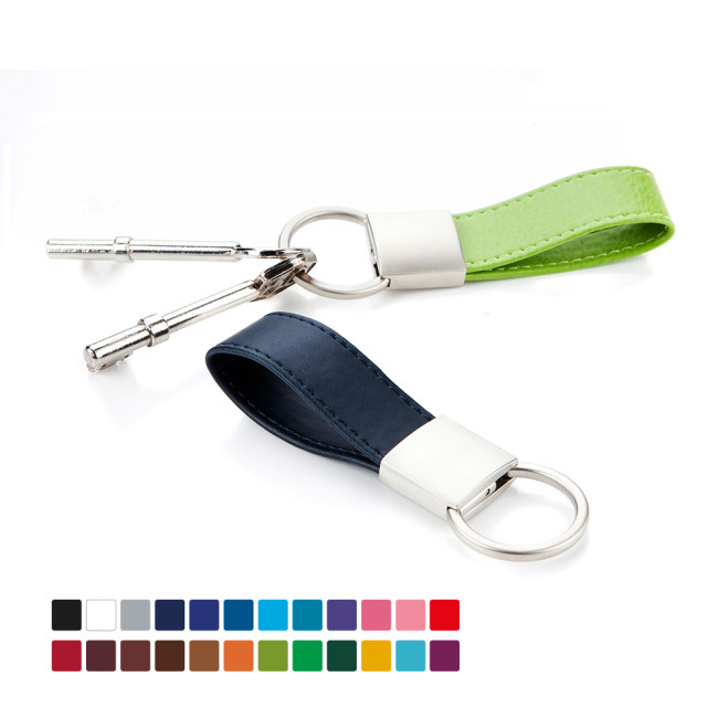 Promotional Deluxe Mini Loop Key Fob In Belluno Vegan PU - Image 2