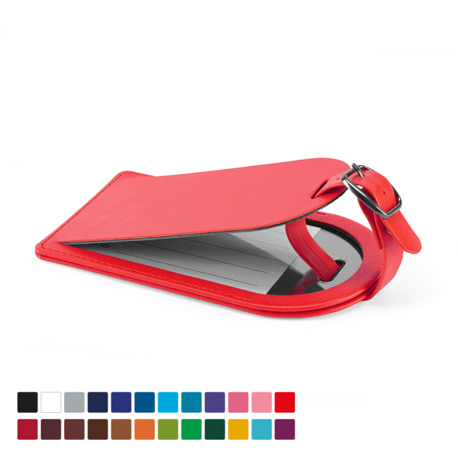 Promotional Large Luggage Tag With a Flap In Belluno Vegan PU - Image 2