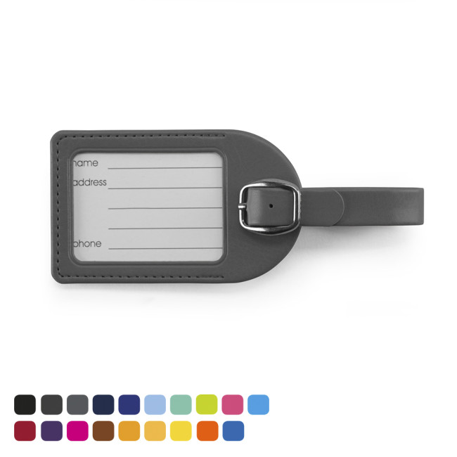 Promotional Small Luggage Tag In Soft Touch Vegan Torino PU - Image 2