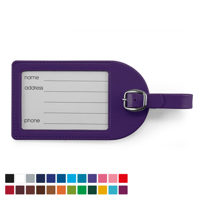 Promotional Large Luggage Tag In Belluno Vegan PU - Image 2