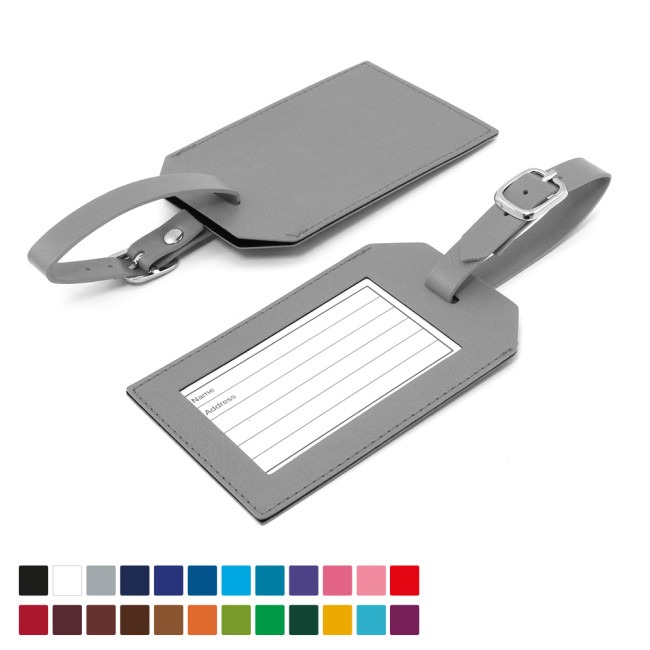 Promotional Rectangle Luggage Tag In Belluno Vegan PU - Image 2