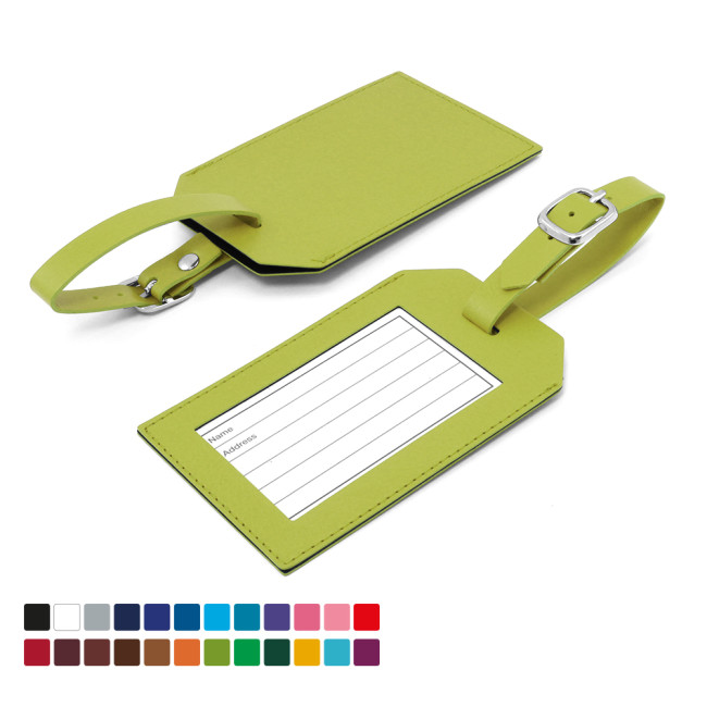 Promotional Rectangle Luggage Tag In Belluno Vegan PU - Image 1