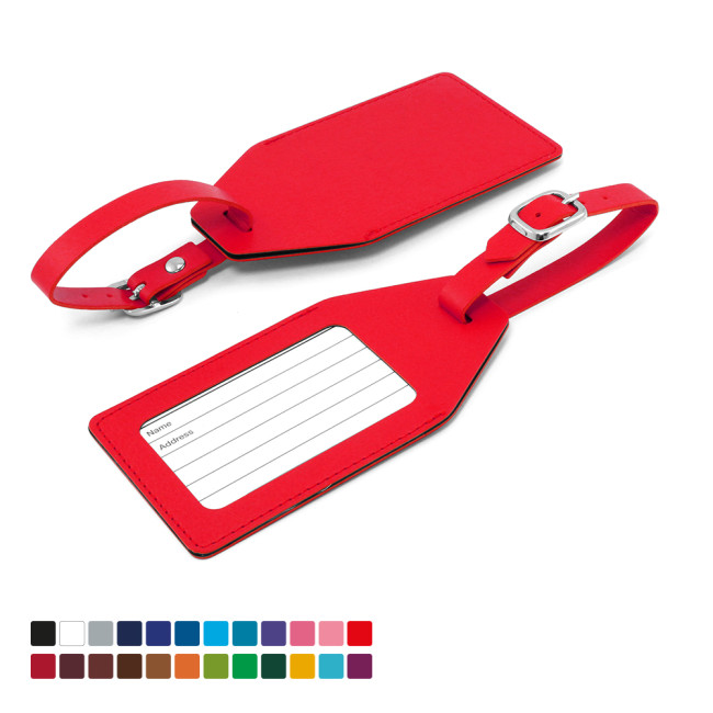 Promotional Angled Luggage Tag In Belluno Vegan PU - Image 2