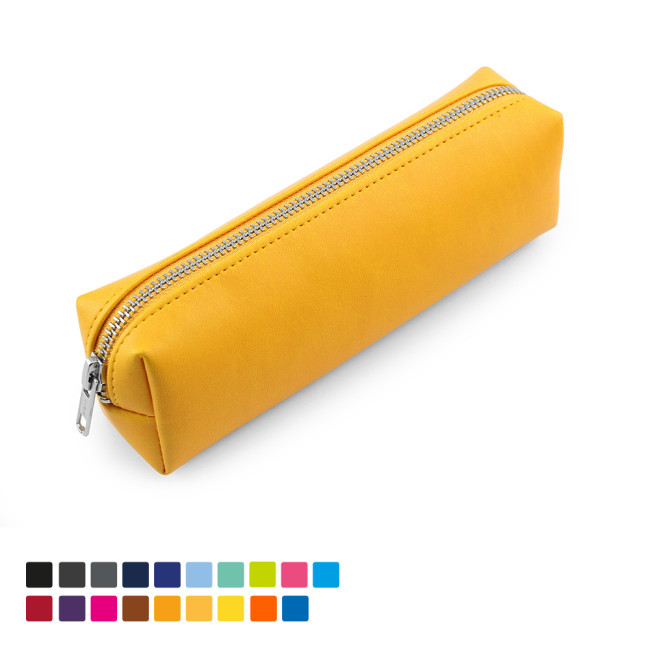 Promotional Pencil or Cosmetics Case In Soft Touch Vegan Torino PU - Image 2