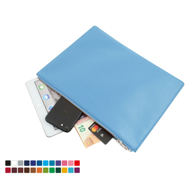 Promotional Colours Large Zipped Pouch In Belluno Vegan PU - Image 2