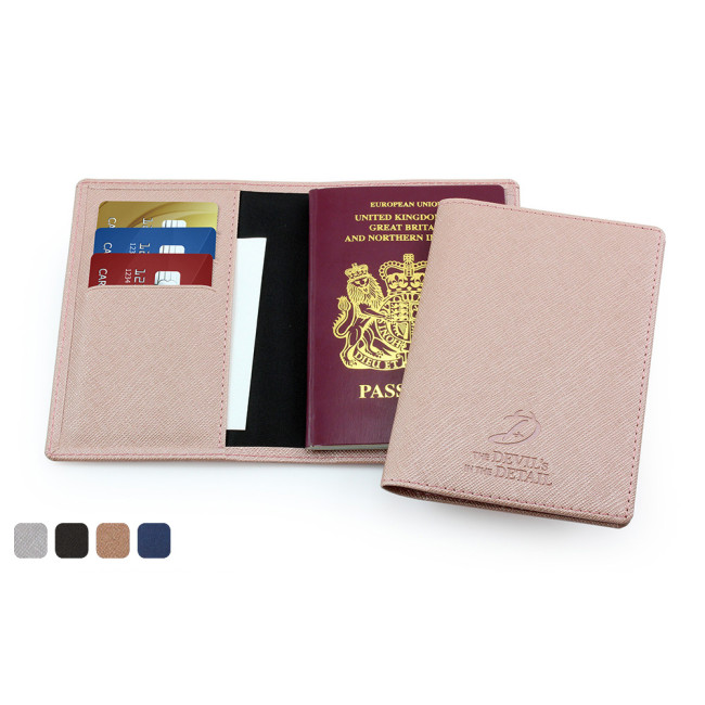 Promotional Deluxe Passport Wallet In Saffiano Vegan PU - Image 2