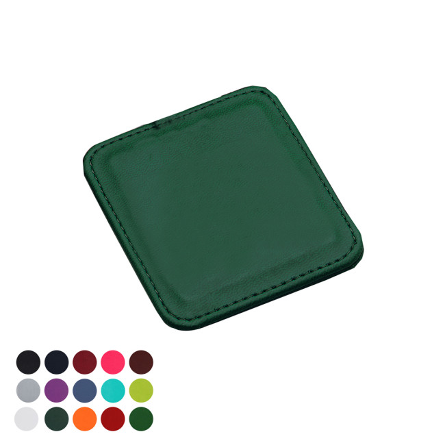 Promotional Deluxe Square Coaster In Belluno Vegan PU