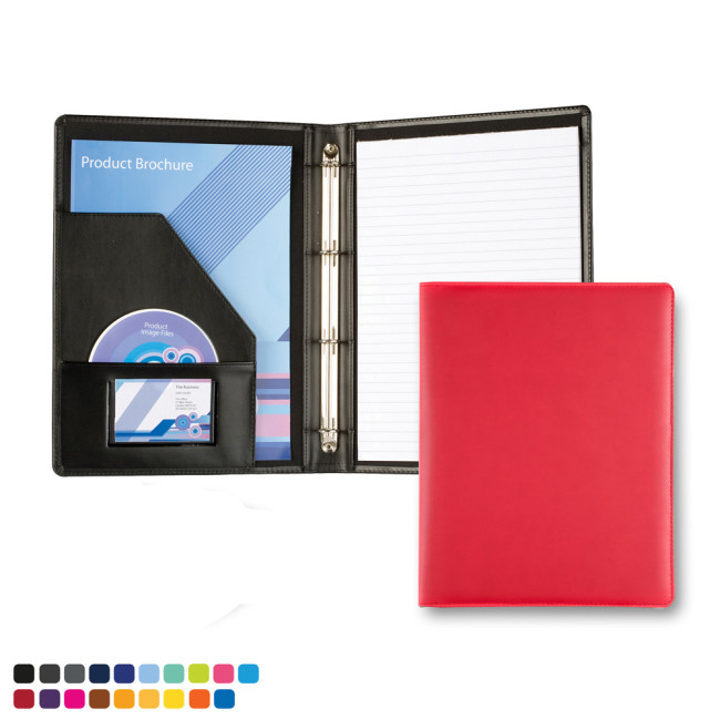 Promotional A4 Slim Ring Binder In Soft Touch Vegan Torino PU - Image 2