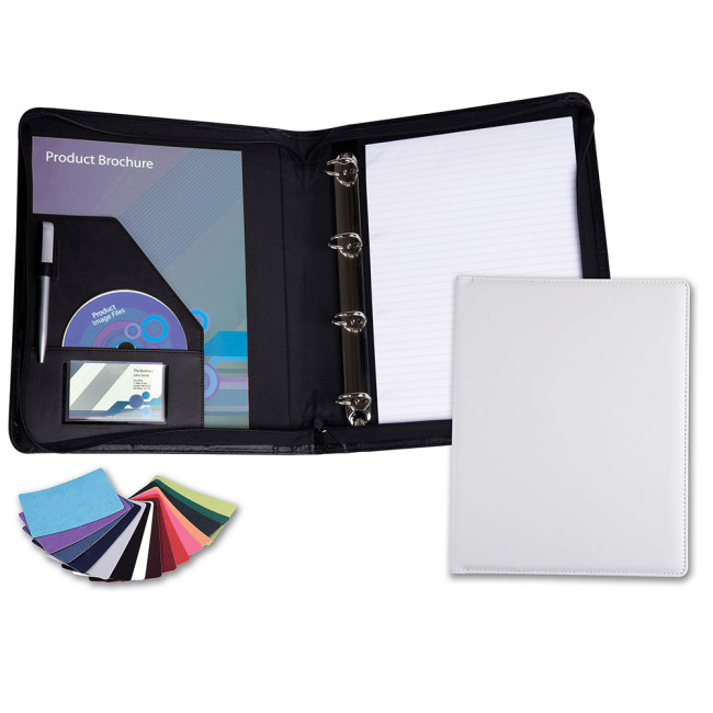 Promotional Zipped A4 Ring Binder In Belluno Vegan PU - Image 2