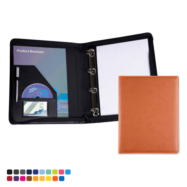 Promotional Zipped A4 Ring Binder In Soft Touch Vegan Torino PU - Image 2