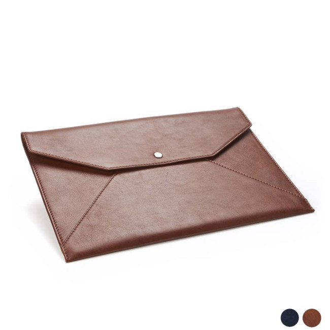 Promotional Accent SandRingham Leather Under Arm Folio / Laptop Case With Press Stud to Close