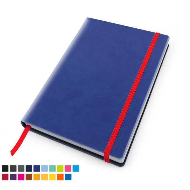 Promotional Torino Vegan soft Touch Casebound Notebook With Elastic Strap - Image 2