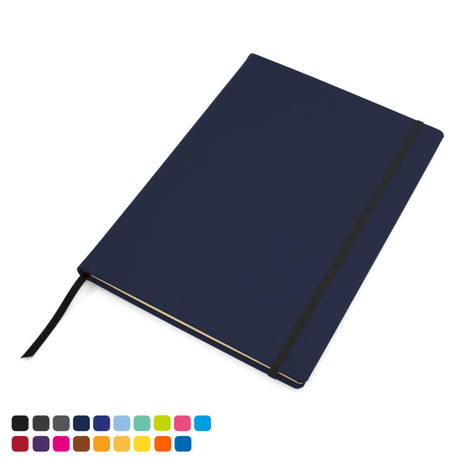 Promotional Torino Vegan Soft Touch A4 Casebound Notebook With Elastic Strap - Image 2