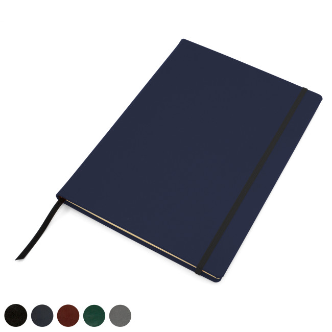 Promotional Hampton Leather A4 Casebound Notebook With Elastic Strap - Image 2